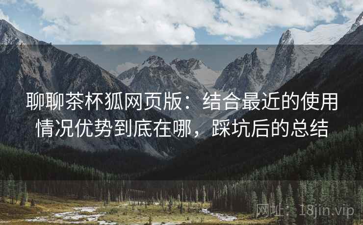 聊聊茶杯狐网页版：结合最近的使用情况优势到底在哪，踩坑后的总结